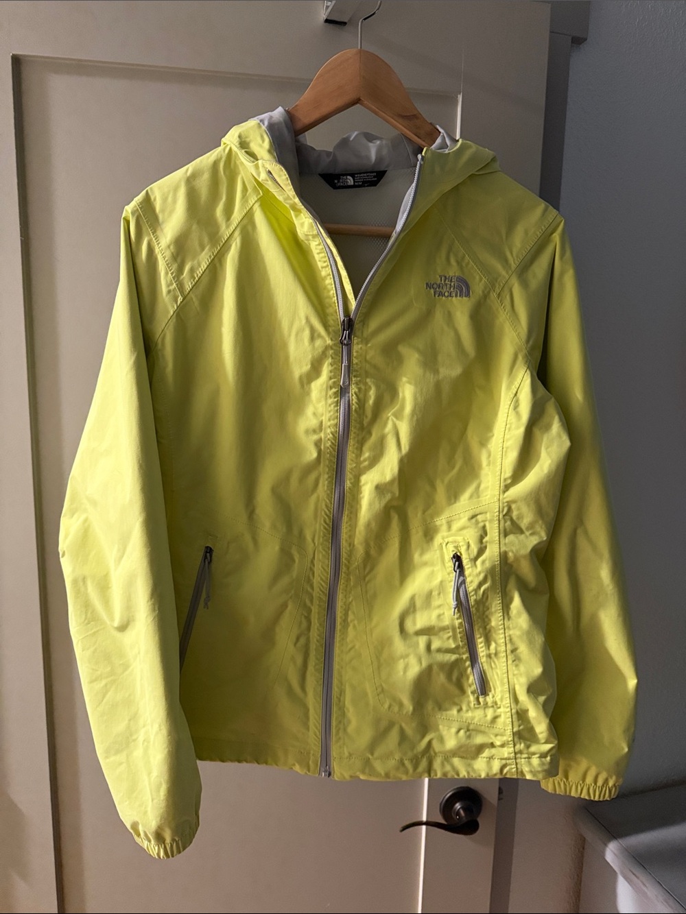 The North Face Neon Yellow Hooded Windbreaker Jacket